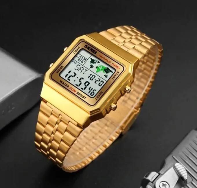 Чоловічий наручний годинник Skmei 1338 (Золотистий) Вінниця - фото 4