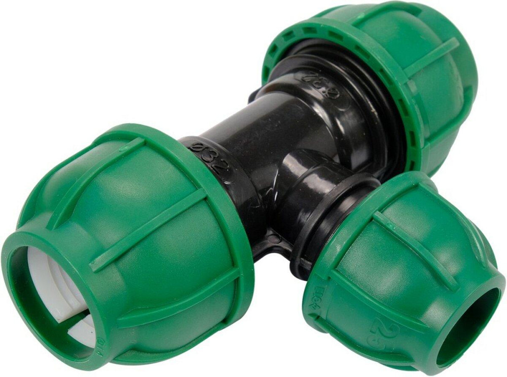 Трійник сполучний водяних пластикових труб 32 мм- 25 мм- 32 мм FLO поліпропіленовий, для тиску 1 MPa Одесса - изображение 1