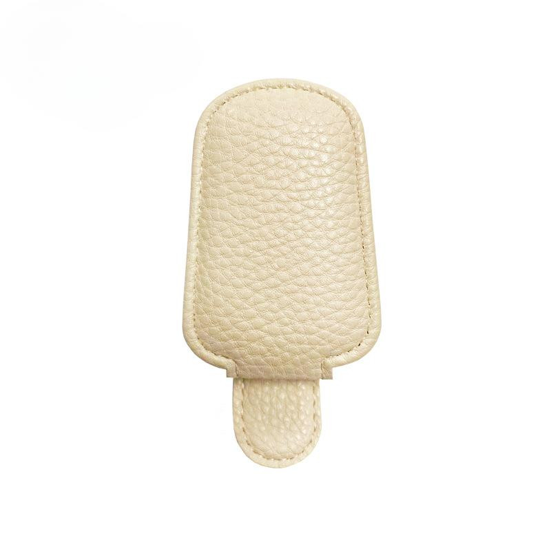 Кріплення магнітне для сонцезахисних окулярів за козирок в авто кожзам Beige Вінниця - фото 2