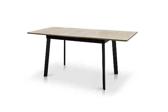 *Стіл Етна 120(+40)*75 чорний/МДФ шпон дуб натур Киев