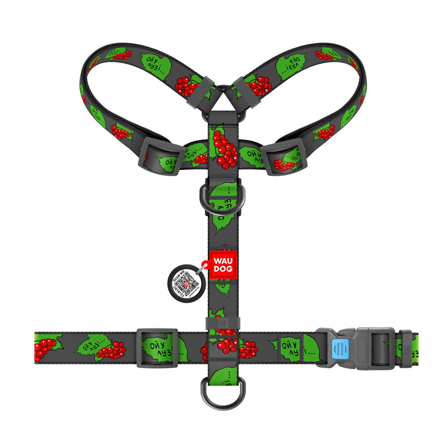 Шлея для собак анатомічна H-подібна WAUDOG Nylon з QR-паспортом, матеріал нейлон, малюнок "Кали Коломыя - изображение 5