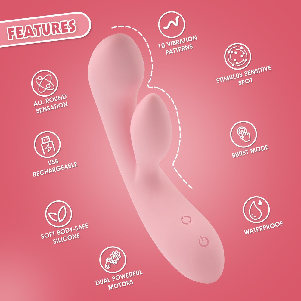 Вибратор-кролик для стимуляции точки G Chisa, розовый Sex Aura Киев - изображение 3