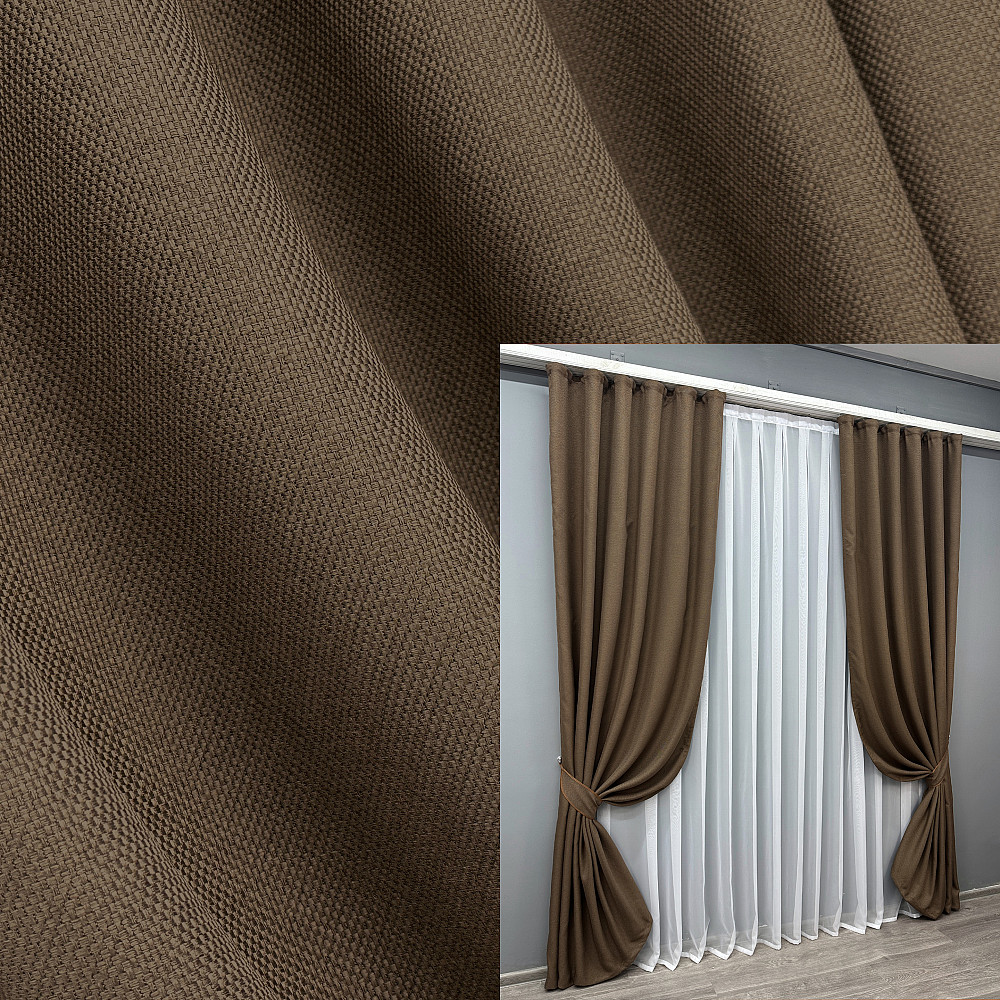 Шторная ткань лен-блэкаут 