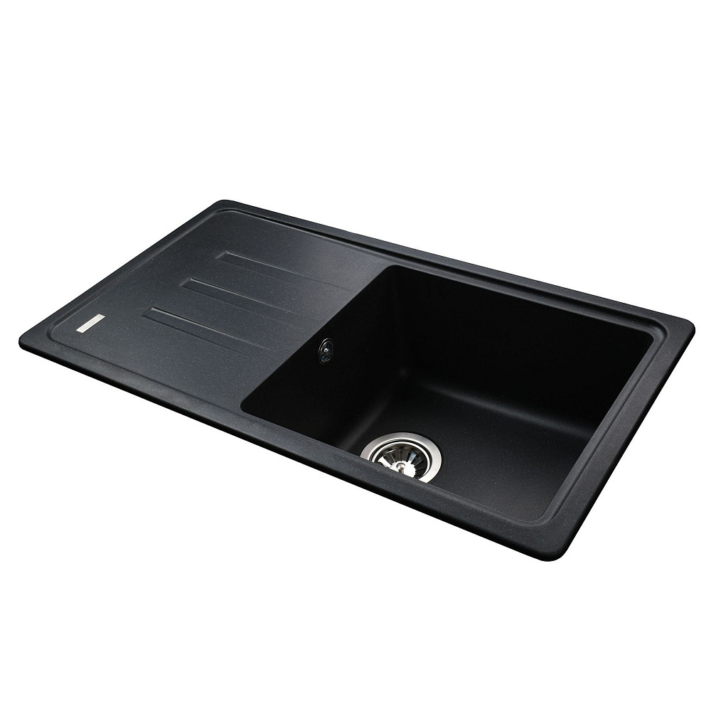 Гранітна мийка Globus Lux LUGANO чорний металік 780х435мм-А0001 Тернополь - изображение 4