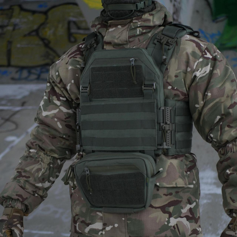 Сумка-напашник M Kiborg GU Cordura Khaki. Сумка напашник олива, хаки с велкро панелью Киев - изображение 7