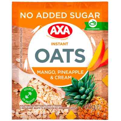 Пища быстрого приготовления АХА Каша Овсяная со сливками, манго и ананасом без сахара 40 г (4820237692047) Винница