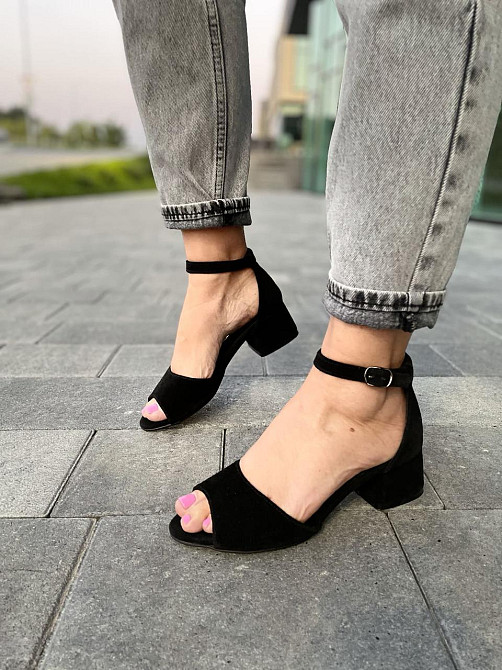 Nivelle Босоніжки жіночі чорні замшеві NIVELLE 1468/6015-6033 на підборах / Літнє взуття з нату Коломыя - изображение 9