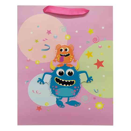Подарунковий пакет "Монстрики" 2373L, 40 х 30 х 0,1 Фіолетовий Вінниця