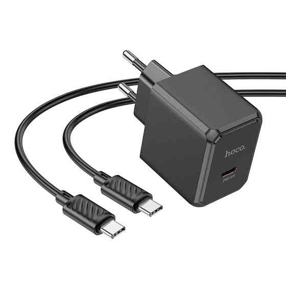 Мережевий зарядний пристрій з кабелем HOCO CS13A Ocean single port PD20W charger set(Type-C to Type-C) Black Одеса