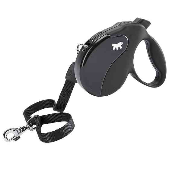 Поводок - рулетка для собак со шнуром Ferplast Amigo Cord (Ферпласт Амиго Корд) 16 х 3.8 х h 15 см - L, Черный Запорожье