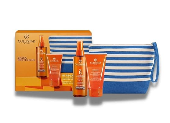 Набор для загара Collistar масло SPF6 200 мл + шампунь после солнца 150 мл + косметичка Подарочный формат Славянск