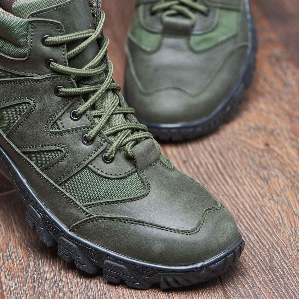 Тактичні черевики, шкіра та кордура, прошиті. Міцні ЗСУ Хакі Демі 38 (25) Харків - фото 6