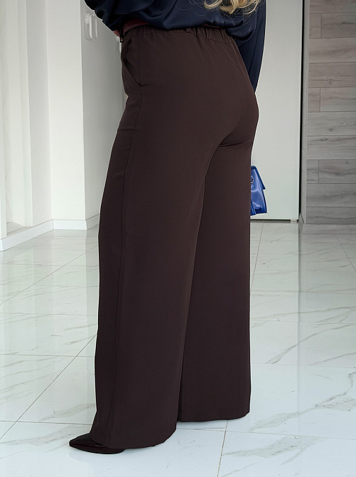 Широкі штани палаццо "Parker" |  Норма та батал Шоколадний, 42-44 Київ - фото 2