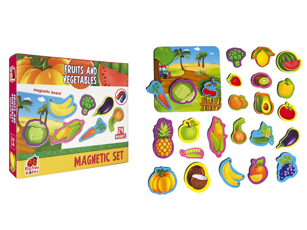 Магнітна гра Roter Kafer Овочі та фрукти 24 магніти та дошка (RK2090-06) Чернігів - фото 1