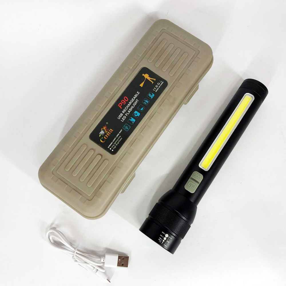 Потужний акумуляторний світлодіодний ліхтар CB-C23-P90+COB, Ліхтарик потужний акумуляторний для дому CQ-59 Львів - фото 1