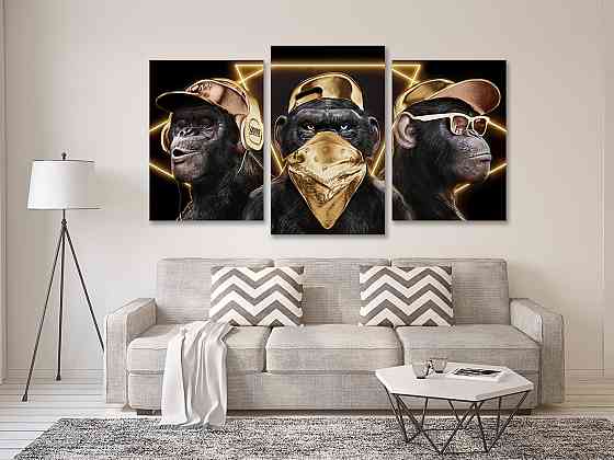 Модульная картина в гостиную / спальню Мавпи 2 Art-613_3 70x130 см Киев