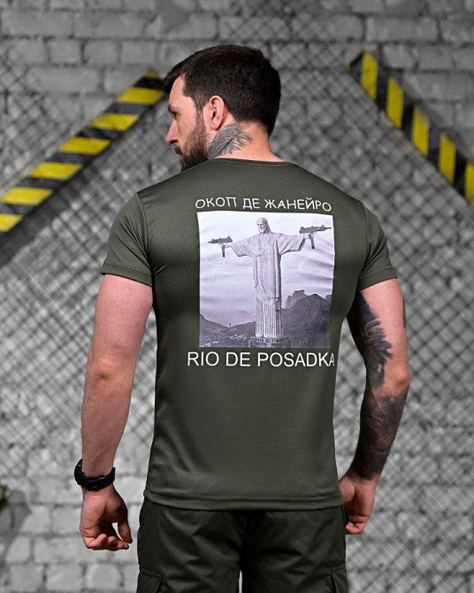 Тактическая потоотводящая футболка  Posadka олива   ДЛ7237 Одесса - изображение 1