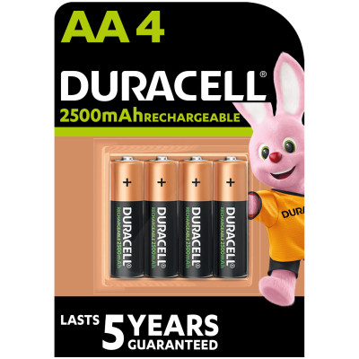 Аккумулятор Duracell AA HR6 2500mAh * 4 (5000394057203 / 5007308) Винница - изображение 1