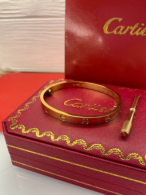 Брендовий Браслет Cartier, позолота AU750 Одеса - фото 5