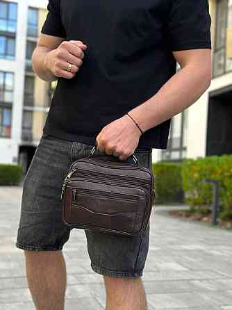 Чоловіча шкіряна сумка через плече BEXHILL коричнева Київ