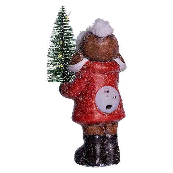 Новорічна фігурка з підсвіткою Дівчинка з ялинкою з фарфору 8×7×20 (см) новорічний декор для дому, квартири на подарунок CR-5-15 Київ