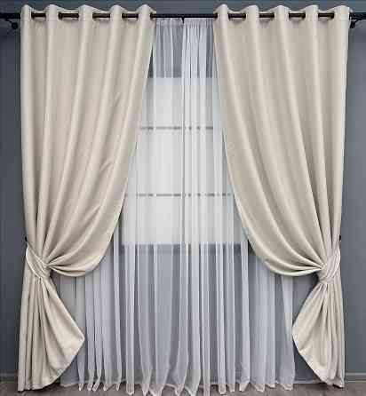 Комплект штор на люверсах VR-Textil Блэкаут двусторонний Scandi № 1902ш Таш 150х250 см 2 шт (37-0307) Киев