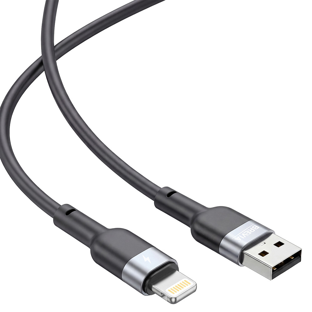 Кабель Brevia USB to Lightning 2,4A 1,2м, чорний ZIP (52120BULZ1) Львів - фото 3