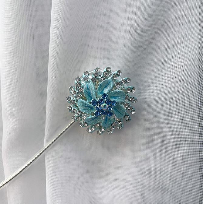 Магніти для штор та гардин "Flowers" набір 2 шт Блакитний (81-220) Київ - фото 3