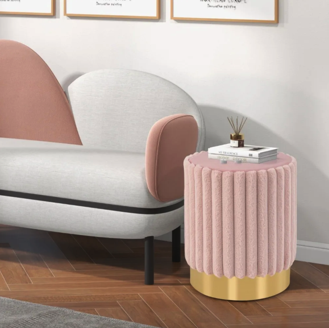 Пуф Costway Rosa велюровий на металевій основі Киев - изображение 9