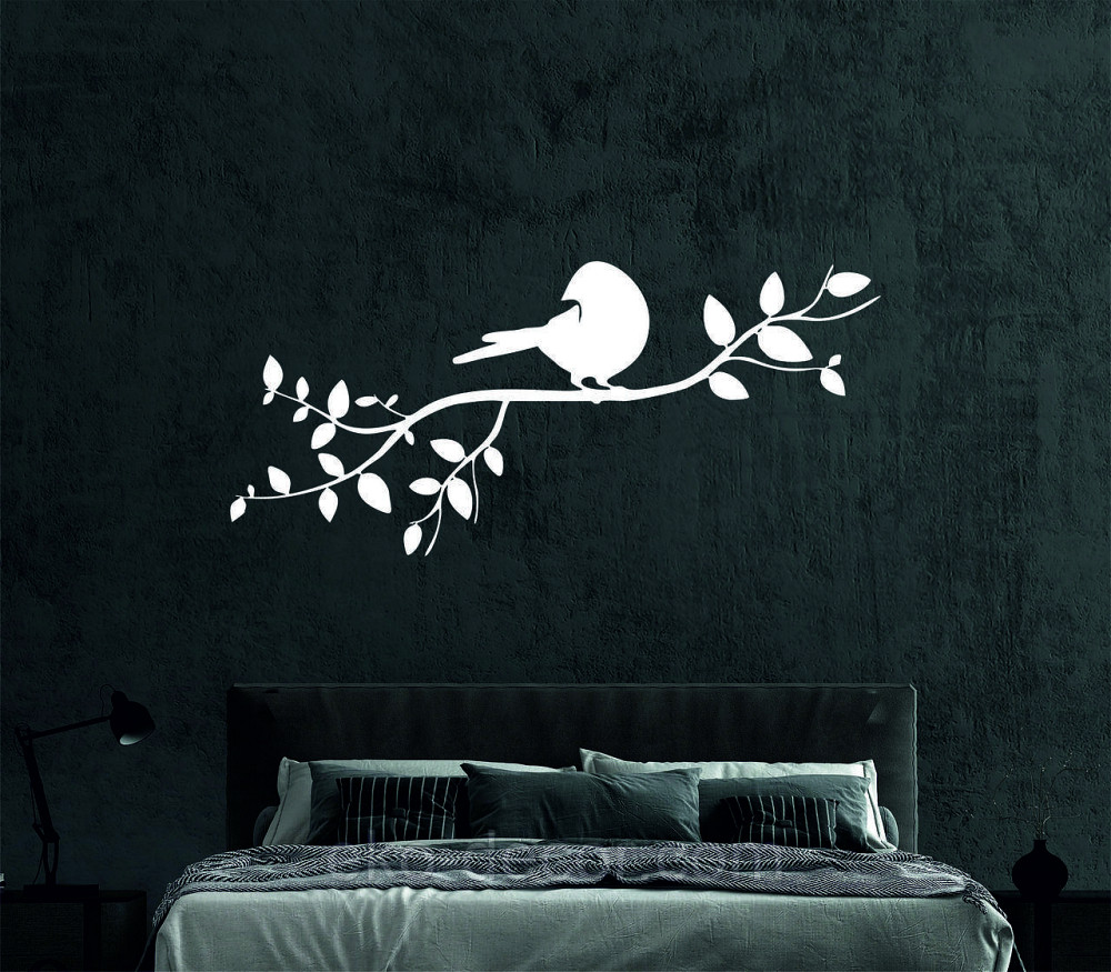Декоративное настенное Панно «Птичка на ветке», Декор на стену 50*22 см, Белый Киев - изображение 1