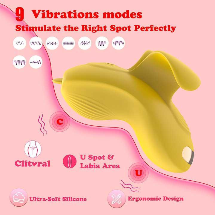 Клітеральний смарт-вібратор на палець Love Spouse Жовтий — Смарт вібратори Вінниця - фото 2