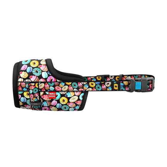 Намордник для собак WAUDOG Nylon, малюнок "Пончики", пластиковий фастекс, розмір No3, О 25-34 см Вінниця