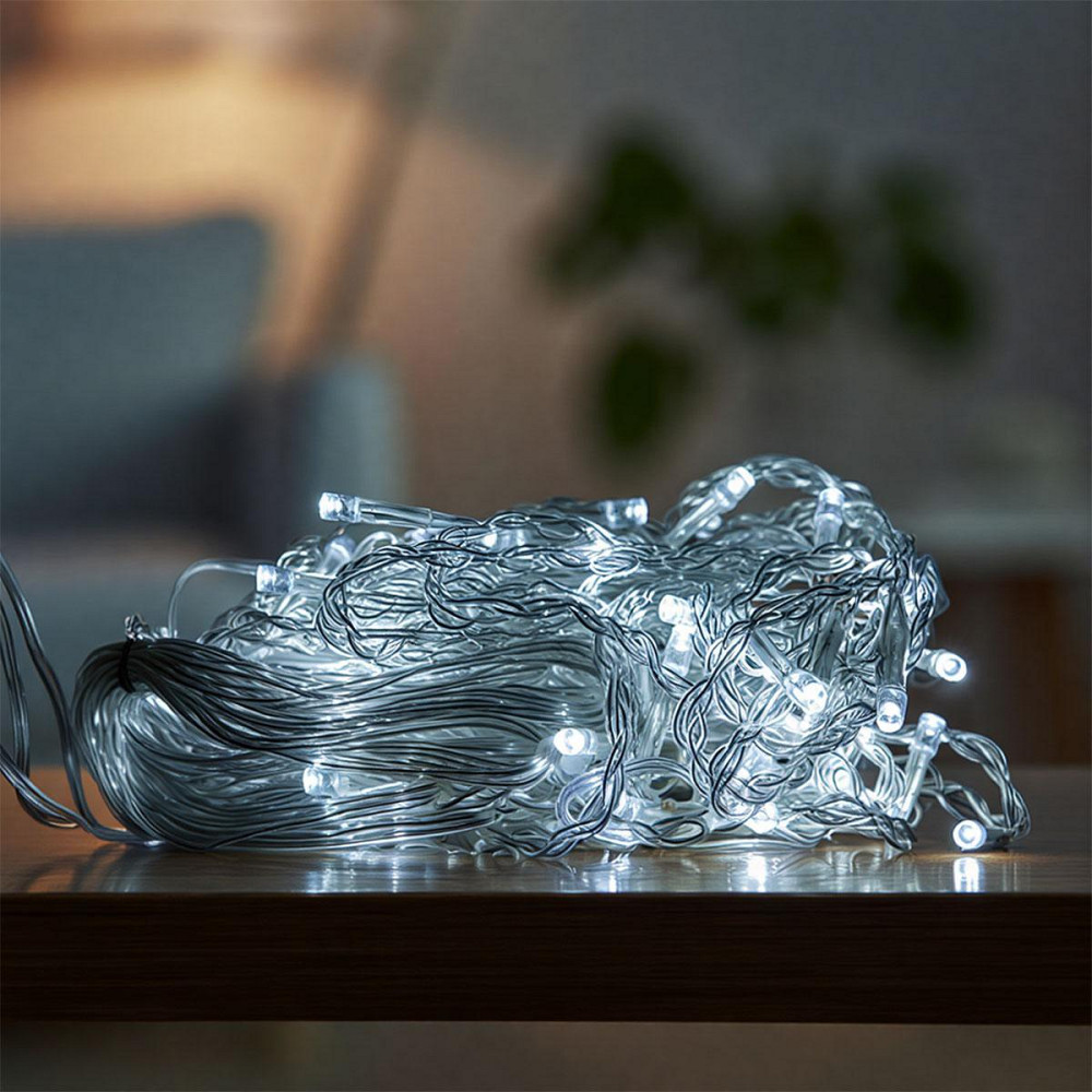 Гірлянда "Штора" 1,5х1,5 м з 64 LED, білий провід Київ - фото 4