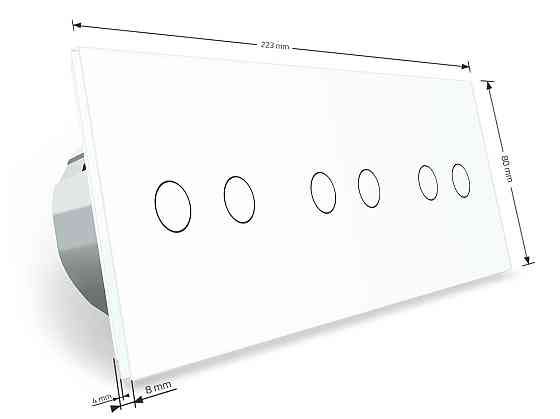 Розумний сенсорний ZigBee вимикач 6 сенсорів (2-2-2) Livolo білий (VL-C702Z/C702Z/C702Z-11) Коломыя