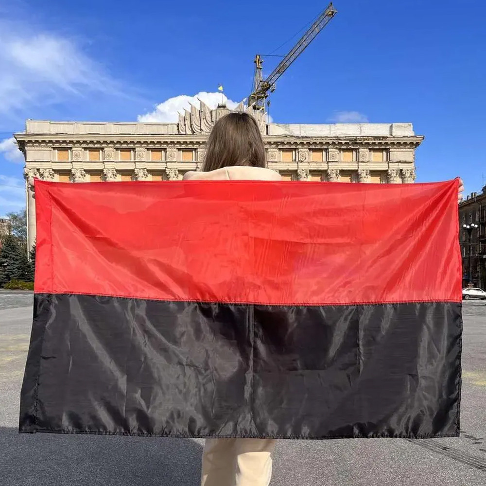 Прапор УПА 135х90 см,Червоно-чорний SBR Київ - фото 2