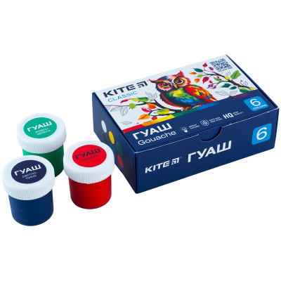 Гуашевые краски Kite Classic 6 цветов х 20 мл (K-062) Винница - изображение 2