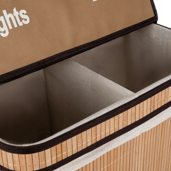 Бамбуковий кошик 100 літрів для білизни з двома відділеннями Ruhhy (24269) Нововолинськ - фото 5