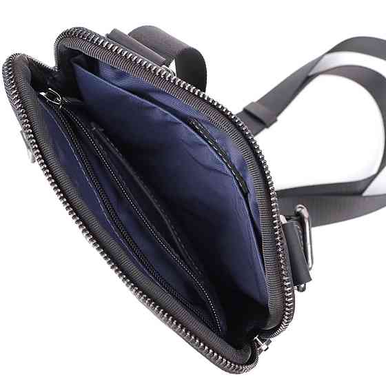 Удобная сумка для мужчин на плечо из натуральной винтажной кожи Shvigel 23147 Черный Киев