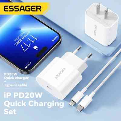 Зарядний пристрій Essager USB-C PD20W + cable USB-C to Lightning white (EFJB02-XBL02-T) Вінниця