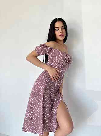 Жіноча стильна романтична сукня в дрібний горошок софт Пудра, 42/44 Одеса