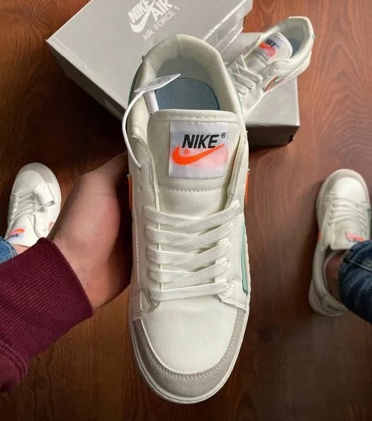 Кросівки Nike Бежеві Чоловічі Білі Форси Шкіряні Кеди Найк (розміри: 40,41,42,43,44) - 203 Дніпро - фото 5