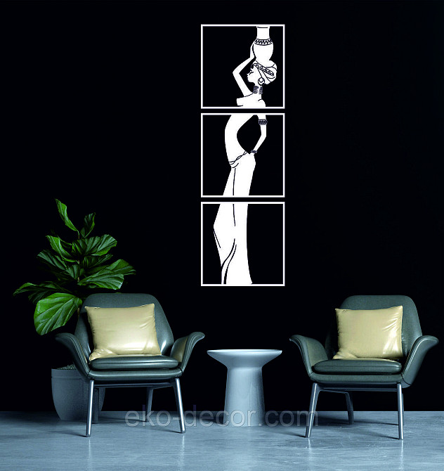 Декоративное настенное Панно «Девушка» Декор на стену 70*217 см, Белый Киев - изображение 2