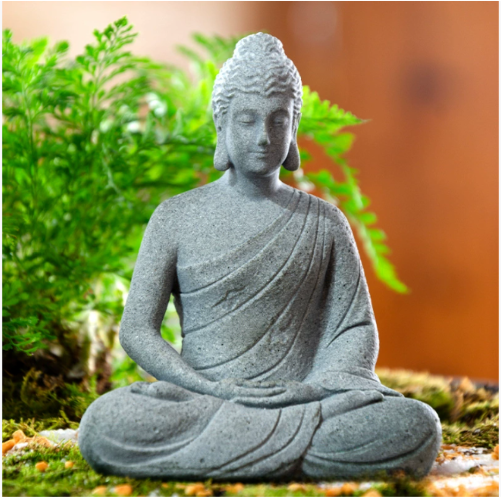 Статуетка Медитація Будди 11.3 х 9 см для флораріуму, саду, будинку, зони медитації, дзен. Полістоун Одеса - фото 6