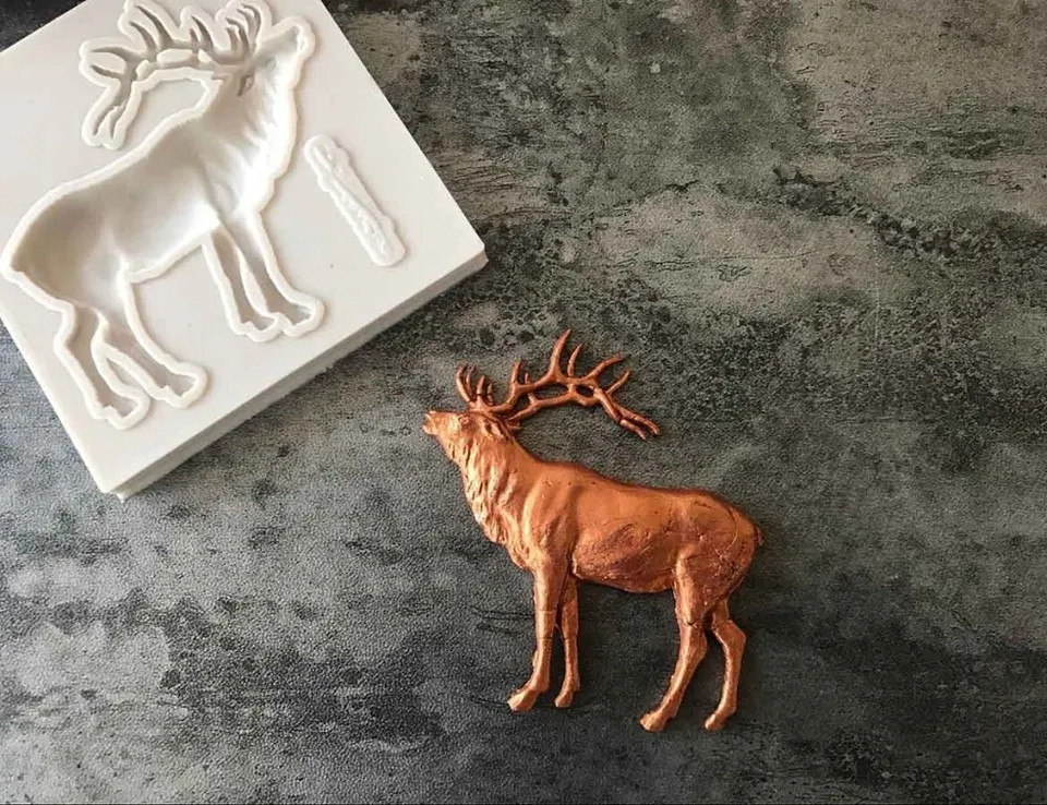 Молд силиконовый Лось 78 на 80 см серый Киев - изображение 2
