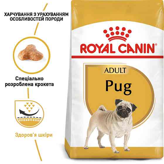 Корм для дорослих собак породи Мопс ROYAL CANIN PUG ADULT 1.5 кг Київ