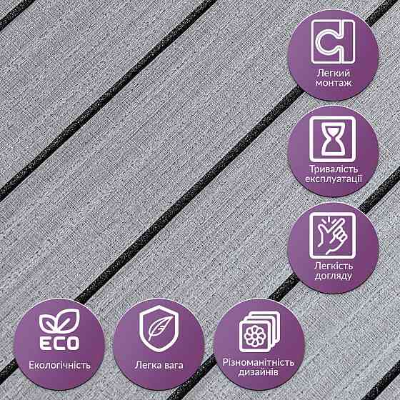 Покрытие виниловое самоклеющееся 3D рейки 600х600х2,8мм Тик седой SW-00002206 Киев