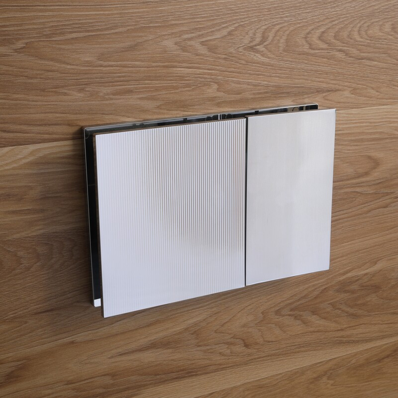 Панель змиву Koer KT-0610-STR-01 240x160x32mmmm пластикова, кнопка квадратна (колір хром з лінійною структурою) (KR6147)   ( 25797 Харьков - изображение 3