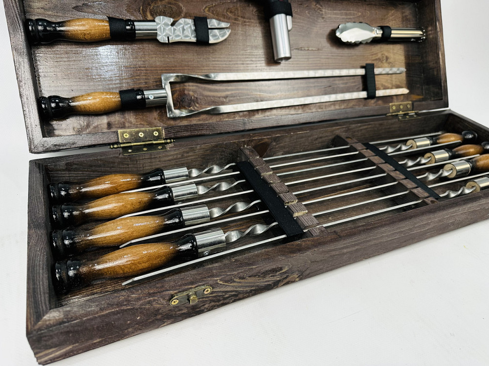 Подарунковий набір шампурів у дерев'яному кейсі ПРЕМІУМ - 2 HAPPY DAYS Тернопіль - фото 5