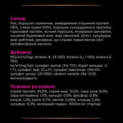 Сухой корм для кошек Purina Pro Plan Veterinary Diets UR Urinary при мочекаменной болезни 350 г (7613035154216/7613287585080) Винница