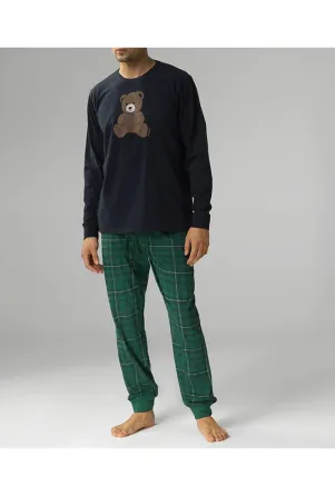 Чоловіча піжама (довгі штани, довгий рукав) 100% Бавовна Atlantic NMP-377 L Київ